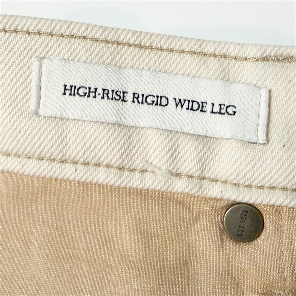 Banana Republic Icon High-Rise Rigid Wide Leg Jeans Cream Off-White Denim 29 - Picture 11 of 12